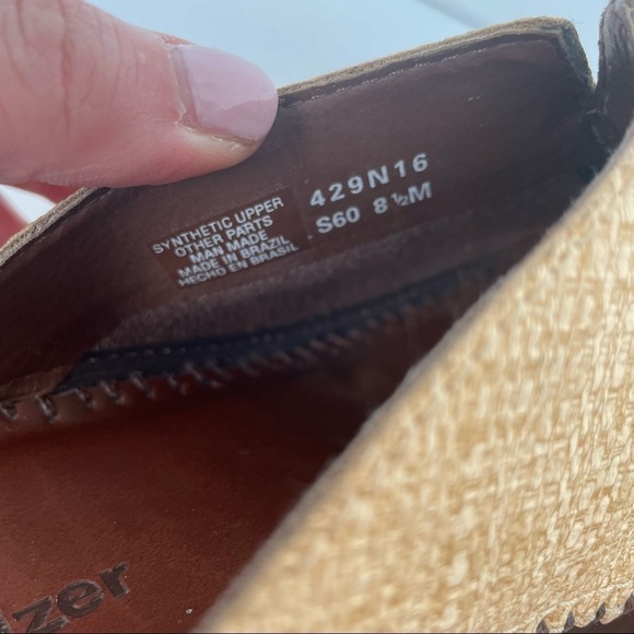 Naturalizer Comfort Tan / Cream Slide on Open Toe Wedge Sandal Size 8.5 - Picture 8 of 14